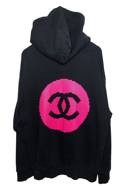 chanel blue big logo hoodie|chanel cardigan.